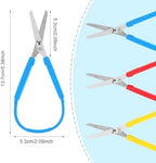 Ouligay Mini Loop Scissors - Adaptive, Colorful Grip, Self-Opening, Right & Lefty Support for Children & Adults