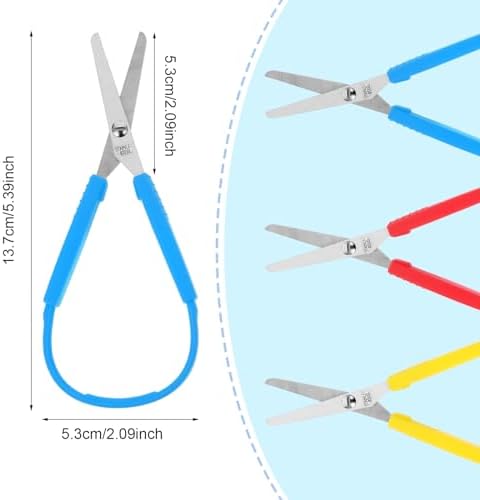 Ouligay Mini Loop Scissors - Adaptive, Colorful Grip, Self-Opening, Right & Lefty Support for Children & Adults