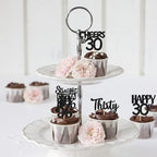 30PCS Black 30th Birthday Cupcake Toppers Glitter Thirty Happy 30th Straight Outta 1996 Cupcake Picks for Cheers to 30 Years 30th Birthday Wedding Anniversary Party Decoration Supplies