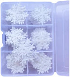 50Pcs Edible Snowflakes Cupcake &Cake Topper Christmas Anniversary Wedding Cake Decoration Made By Rice Paper (White)