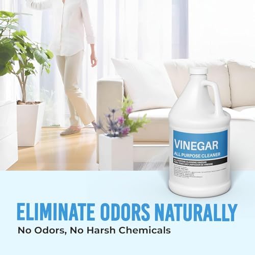 (4 Gallons) - Distilled White Cleaning Vinegar 6% Acidity - Multi-Purpose Household Surface Cleaner, Safe for Laundry - Ready to Use - (1 Gallon Per Jug)