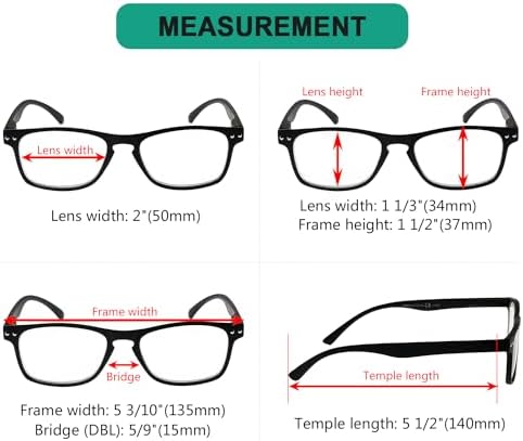 Eyekepper Ultrathin Flex Frame 5-Pack 80's Reading Glasses Black +1.25