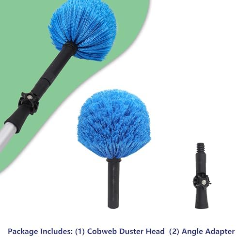Twist-On Cobweb Duster Head, Soft Bristles Spider Web Duster Brush for Outdoor & Indoor Cleaning, Fits Standard 3/4 inch Threaded Poles