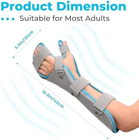 Resting Hand Splint Hand Brace with Finger Support Hand Splint for Pain Relief Carpal Tunnel Wrist Brace Day & Night Support Wrist Guard for Arthritis,Fracture,Sprain,Injury,Tendonitis, 16.5in