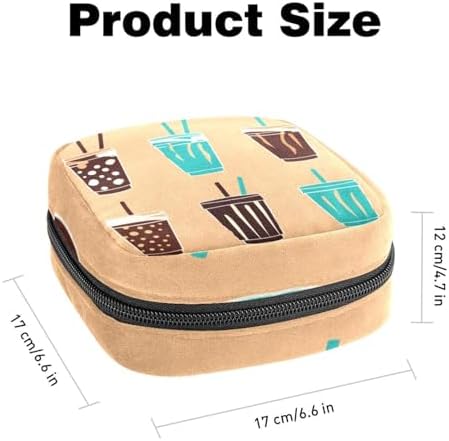 Sanitary Napkin Storage Bag,Period Bag,Blue Dot Coffee,Sanitary Bags for Feminine Products