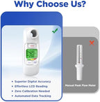 Peak Flow Meter with Bluetooth APP Spirometer for Asthma Monitor Tests PEF FEV1 Home Medical for Kids Adults with 300 Records Storage Function
