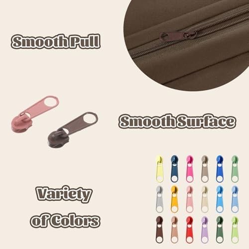 100 PCS Zipper Repair Kit #3 Universal- 50PCS Stops & 50 PCS Metal Zipper Slider Replacement, Fix Zip On for Repairing Coats, Jackets, Purses(Random Color)