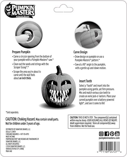 Pumpkin Masters Pumkin Masters America's Favorite Halloween Decorating Jack O Lantern Teeth Kit, Packaging May Vary
