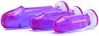 Doc Johnson Crystal Jellies - Starter Kit - For Graduated Anal Training - Ease Your Way Into Backdoor Pleasure - 3 Penis Shaped Plugs - Purple
