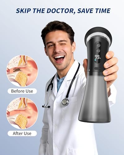 Upgraded Ear Wax Removal Kit, Electric Ear Wax Removal Tool for Tinnitus Relief, Safe & Gentle Ear Cleaner with Ear Irrigation Flushing System, Ipx7 Earwax Removal for Adults