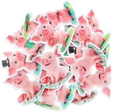 40 Pcs Edible Pig Cupcake Toppers, Pink Pig Farm Animal Cake Decorations for Baby Shower, Pink Farm Theme Birthday Party Supplies for Kids