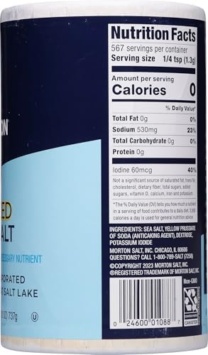 Morton Iodized Sea Salt Round, 26oz, 2 Pack