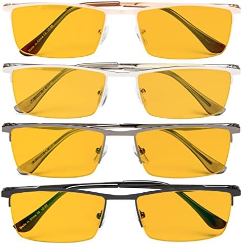 Eyekepper 4-Pack Quality Half-Rim Reading Glasses Readers with Spring Hinges Include Computer Readers for Women Men