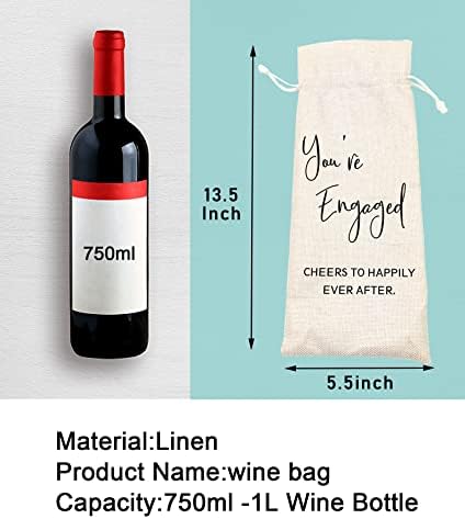 Socive Engagement Wine Bag - You're Engaged, Engagement Gifts for Couples, Personalized Engaged Gift, Bride Gift, Wedding Party Decorations(5SW191011)
