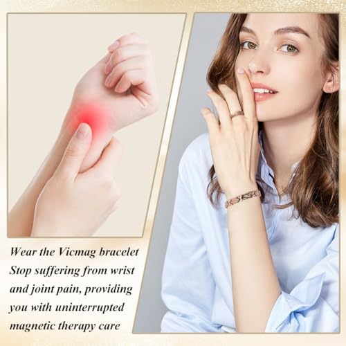 Vicmag Copper Bracelet for Women Ultra Strength Magnetic Bracelets with Effective Magnets 99.9% Pure Copper Jewelry Present with Adjustment Tool