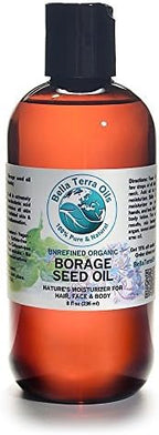 Bella Terra Oils - Organic Borage Seed Oil 8 oz - Harvested from Organic Borage Seeds, Bursting with Essential Nutrients, Perfect Addition to Luxurious Skin Care