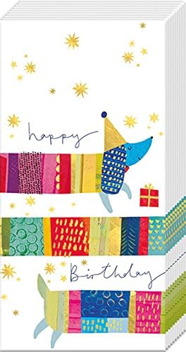 Boston International IHR Bulk 4-Ply Pocket Facial Tissue Packs, 15-Count, Birthday Dog Blue