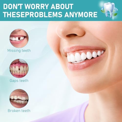 2 Pcs Minceetbien Dentures, Minceetbien Silicone Reline Denture Set, Adjustable Snap-in Dentures, Upper and Lower Denture Kit, Comfortable and Waterproof Fake for Instant Smile Restoration