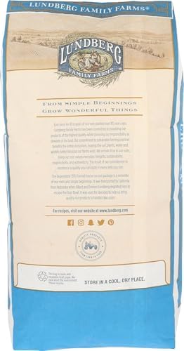 Lundberg Family Farms - Organic Brown Long Grain Rice, Subtle Flavor, Remains Separate When Cooked, Bulk Rice, 100% Whole Grain, High Fiber, Pantry Staple, Gluten-Free, USDA Certified Organic (25 lb)