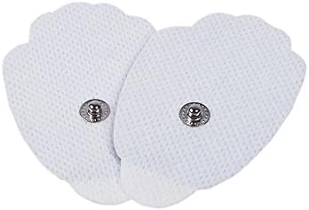 Tens Unit Muscle Stimulator Replacement Pads Patches 10 Pads (5 Pairs) Stick-on Pads Reusable Electrodes Snap On,Latex Free (White)