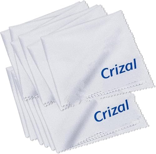 Crizall Eyeglass Cleaning Cloths – 12 Pack Premium Microfiber – Safest Cloth for AR Lenses – #1 Doctor Recommended for Eyeglasses, Screens & Cameras