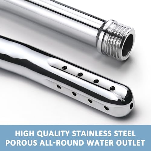 Metal Shower Cleaner Enema Douche System, Handheld Water Shower Nozzle Anal Rinse Vaginal Cleaning Kit Cleaner Attachment for Men Women, Silver