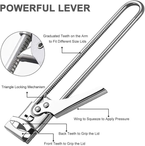 zengxiaoyun® Master Jar & Bottle Opener, Adjustable Multifunctional Stainless Steel Can Opener Jar Lid Gripper, Manual,Kitchen Accessories