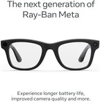 Ray-Ban Meta (Gen 2), Wayfarer Large, Matte Black | Smart AI Glasses for Men, Women — 2x Battery Life — 3K HD Resolution — 12 MP Ultra-Wide Camera, Audio, Video — Clear Lenses — Wearable Technology