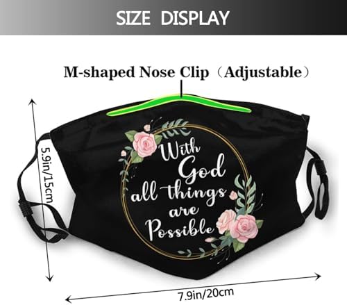 Christian Jesus Face Mask with 2 Filters Adjustable Breathable Balaclavas for Men Women Teenages