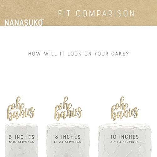 Baby Shower Cake Topper - Double Sided Gold Glitter - Premium Quality Made in USA (oh babies)