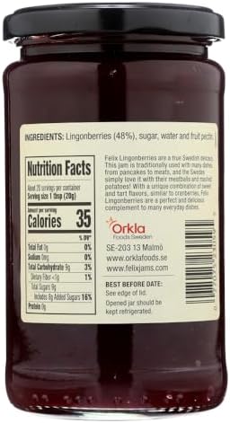Swedish Lingonberry Preserves by Felix 14.5 ounce (Pack of 2)