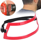 Dioche Men Neckline Shaving Template, Neck Hair Trimming Styling Red Hairline Shaping Tools for Trimming, Mustache, Neckline and Hairline Line-up