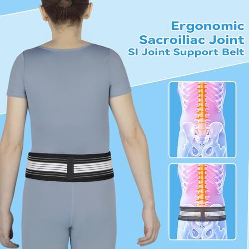 Waist Belt Sacroiliac Hip Belt, Lumbar Support Sciatica Pain Relief, Sacroiliac SI Joint - Lower Back Support Brace for Women and Men, Non-Slip and Adjustable & Breathable Back Pain Relief (Medium)