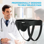leeveel Hernia Belts for Men,Medical Hernia Guard Inguinal Truss for Single/Double,Sports Hernia Adjustable Waist Strap with 2 Removable Compression Pads (Large)