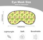 Funny Monkey Silk Eye Mask Sleep Mask Brown Monkeys Animal Green Tropical Leaves Eye Mask with Adjustable Strap Lightweight for Women Work Travel Night Sleep