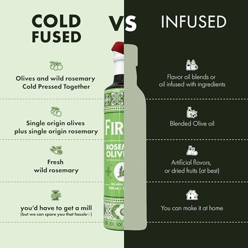 Firma First Cold Pressed Extra Virgin Olive Oil With Rosemary, Single Origin Unblended & Unfiltered Tunisian EVOO, 250 ML