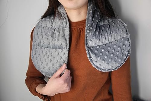 MAXTID Weighted Shoulder Wrap 2 lbs Weighted Relief Wrap for Shoulder, Neck with Glass Beads - Grey Weighted Body Neck Pillows for Adults Kids