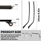 1 Pair Metal Eyeglass Replacement Arm, Eyewear Frame Temple Replacement Universal Sunglasses Arm Legs Replacement for Thin Metal Glasses, Sunglasses（Black）