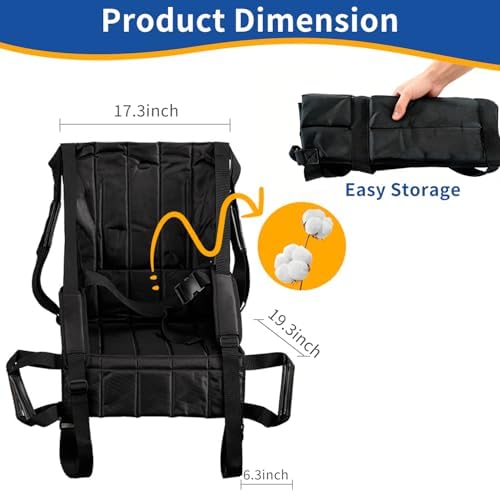 Patient Lift Transfer Belt,Wheelchair Transfer Sling Pad for Elderly & Disabled - Transfer Sling,Lift Assist Device for Stairs, Chairs,Cars &Bed (Black)
