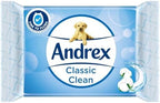 Andrex Classic Clean Washlets - Toilet Tissue Wet Wipes with Micellar Water - Flushable Washlets for a Shower Fresh Clean - Biodegradable and Plastic-Free - 4 Quad Pack (160 Wipes)