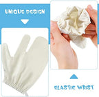 Leelosp 2 Pieces Raw Silk Garshana Gloves Ayurvedic Massaging Mitts Raw Silk Gloves Dry Massage Brush Gloves Exfoliating Gloves Bath Scrubbing Massage Shower Gloves for Women