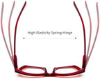 REAVEE 6 Pack Reading Glasses for Women Blue Light Blocking, Cute Square Computer Readers with Spring Hinge