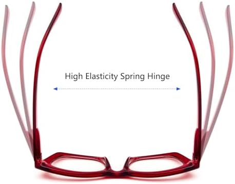 REAVEE 6 Pack Oprah Style Reading Glasses for Women Blue Light Blocking, Cute Square Computer Readers with Spring Hinge