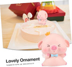 Creative Resin Pig Ornament Decorative Figurine Cute Desktop Pig Home Decor Accessory Funny Cake Topper for Living Room Table Display