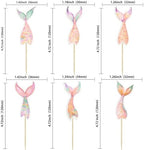 Gyufise 36Pcs Mermaid Tail Cupcake Toppers Mini Under the Sea Mermaid Tail Figures Cupcake Pick Decorations for Party Decoration Baby Shower Supplies