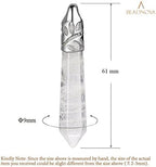 BEADNOVA Healing Crystal Necklace for Women Men White Quartz Pendant Energy Healing Gemstones Jewelry Pendulum Crystal Divination (Hexagonal, 18 Inches Stainless Steel Chain)