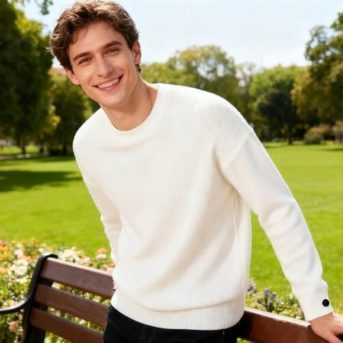 Sweater Pullover Crewneck Soft Knit Long Sleeve for Men & Women, Active Top Womens Sweatshirt Sweaters Clothing