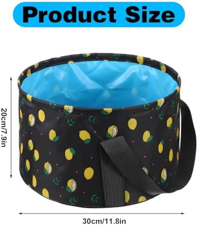 Foldable Bucket for Soaking Feet - Portable Foot Bath Tub Spa Basin for Travel, Home Pedicure & Outdoor Camping (Black)