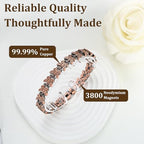 Copper Bracelet and Ring Set for Women, 99.99% Pure Copper Magnetic Bracelet with Butterfly Design & Matching Adjustable Heart Ring – 3800 Gauss Magnets, Includes Sizing Tool & Gift Box
