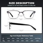 JOLISU 5PCS Reading Glasses Men - Blue Light Blocking Metal Frame for Mens/Women - Durable Readers Fit Read（1.25）